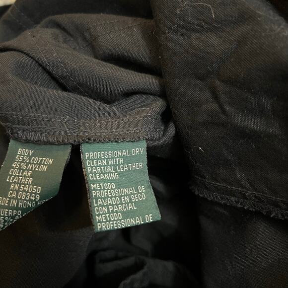 Vtg Lauren Ralph Lauren Black Riding Duster Trench Coat Womens Size Small - Picture 5 of 9